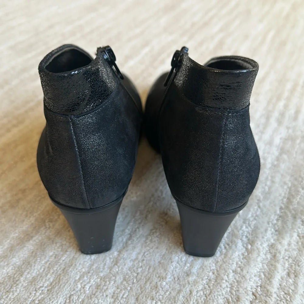 Like New Gabor Enfield Ankle Booties Metallic Black Boots Size UK 5 | US 7.5